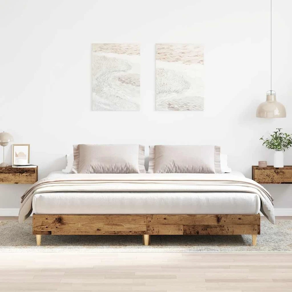Lovos rėmas be čiužinio, medienos dizaino, 200x200 cm