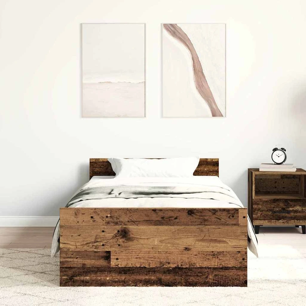 Lova Lovos rėmas be čiužinio, medienos dizaino, 75x190 cm