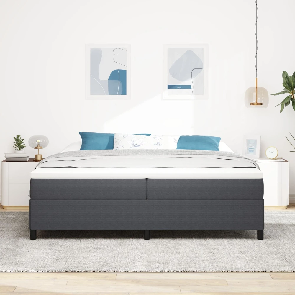 Kiemas lova Tamsiai pilka 200 x 200 cm Kordūrinis audinys