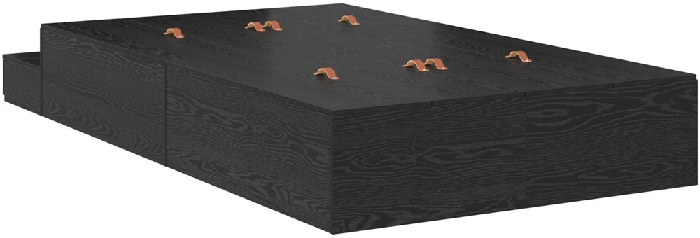 Lova su daiktų laikymo vieta su stalčių Juodas ąžuolas 120 cm