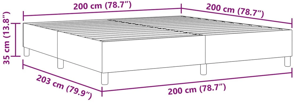 Platforminės lovos rėmas Pilkai žalia 200 x 200 cm
