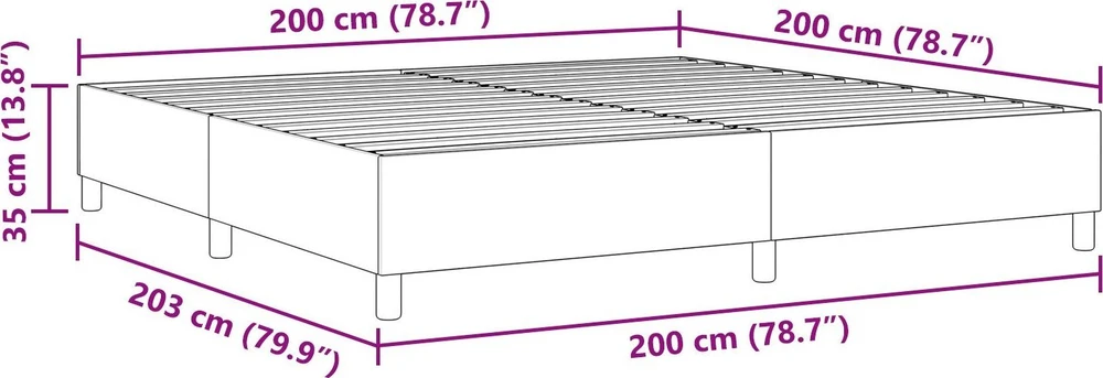 Platforminės lovos rėmas Šviesiai pilka 200 x 200 cm