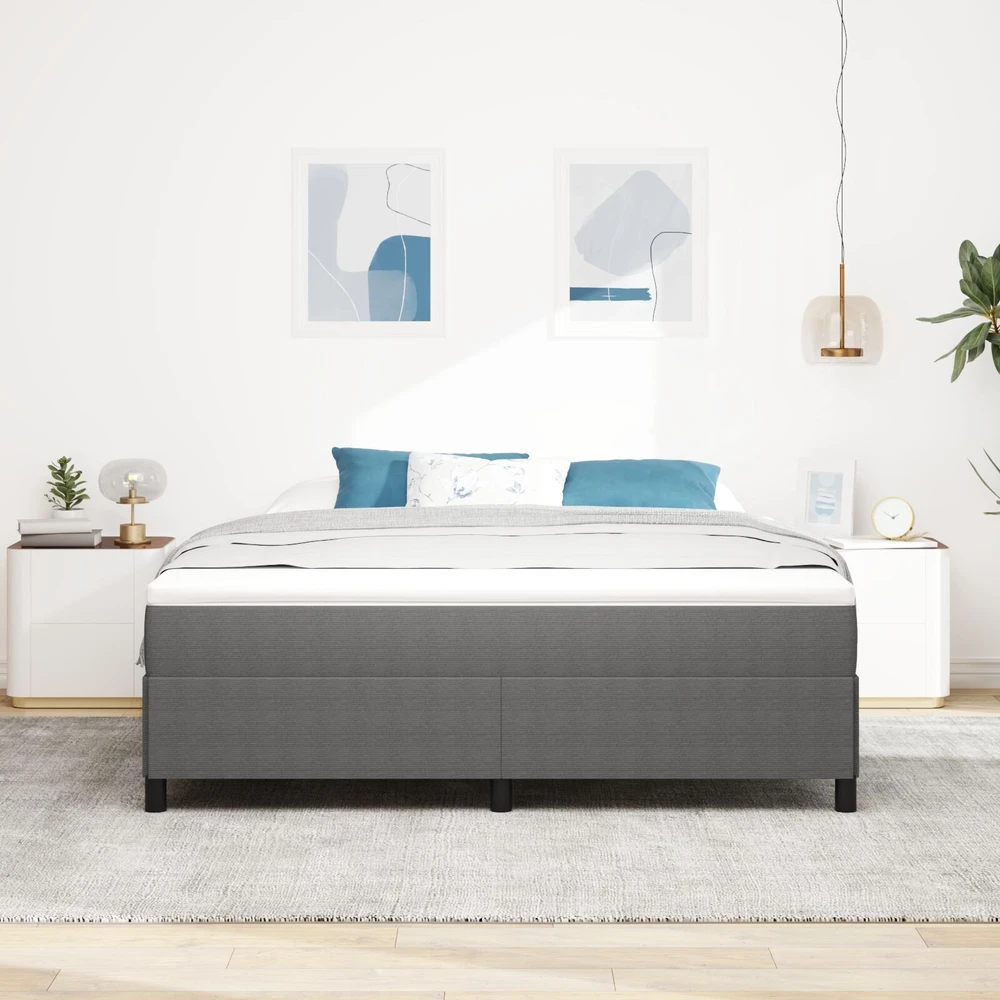 Kiemas lova Šviesiai pilka 180 x 200 cm Kordūrinis audinys