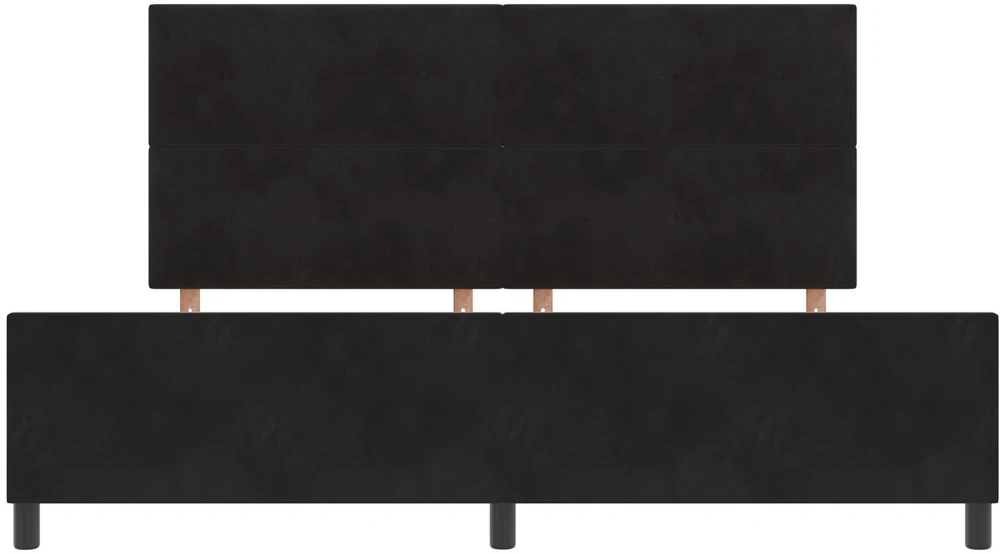 Kiemas lova su galvūgalio Juoda 200 x 200 cm Aksomas