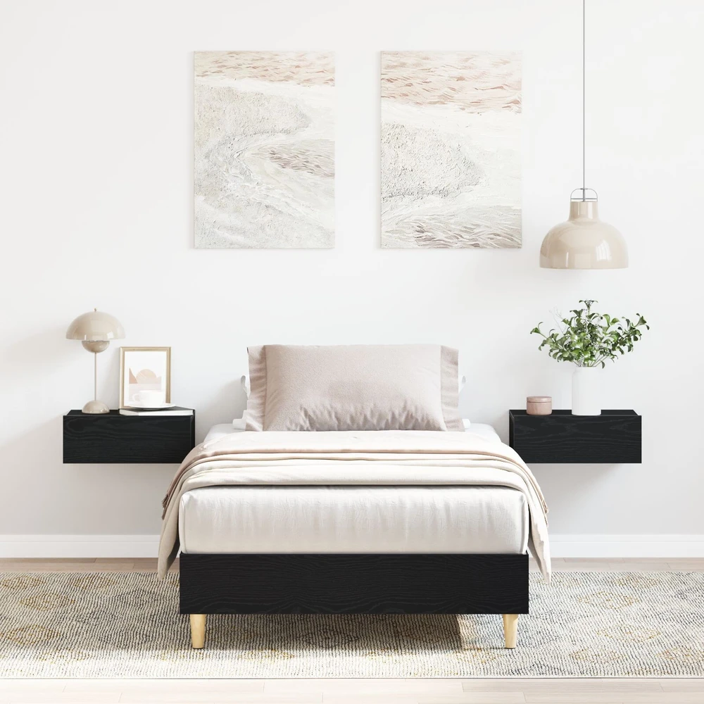 Lova Lovos rėmas Juodas ąžuolas 193 x 78 x 25 cm Apdirbta mediena