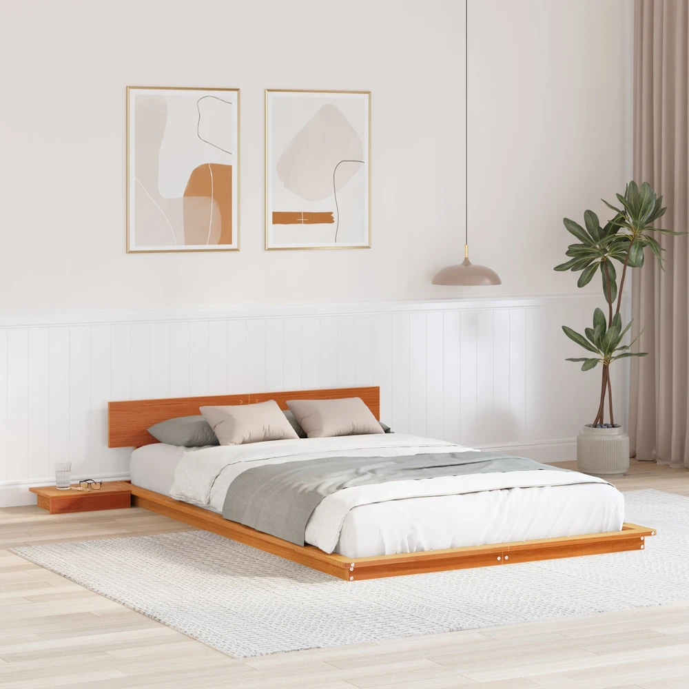 Lova Lovos rėmas Ruda 135 x 190 cm Medis
