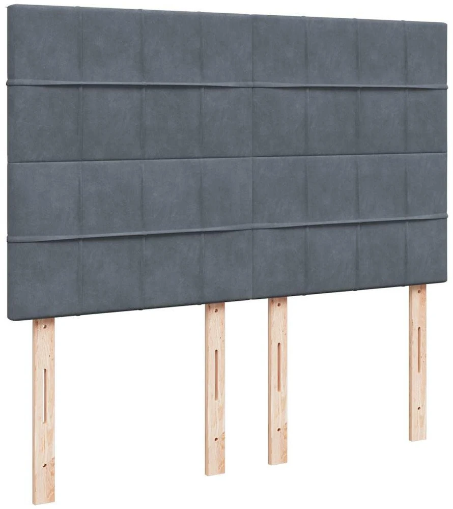 Osmanų lova su čiužiniais Tamsiai pilka 140x200cm Velvet