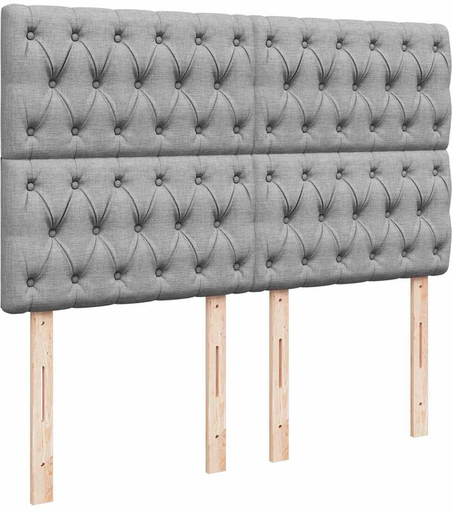 Osmanų lova su čiužiniu ir LED šviesiai pilka 140x190cm audinys