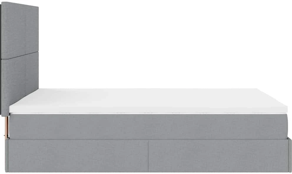 Osmanų lova su čiužiniu ir LED šviesiai pilka 140x190cm audinys