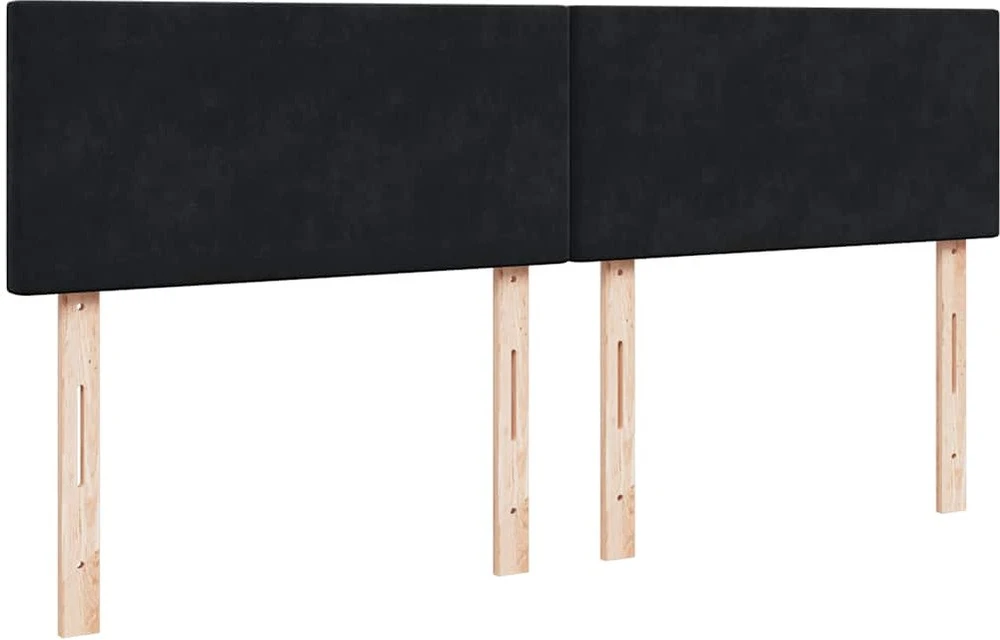 Osmanų lova su čiužiniu Juodas 160x200cm Velvet