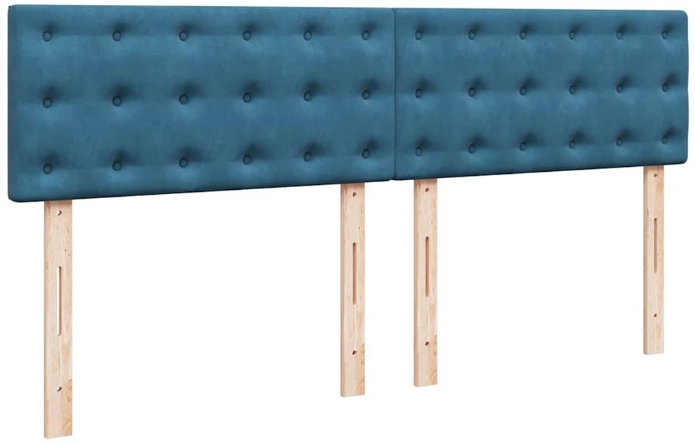 Osmanų lova su čiužiniu ir LED Tamsiai mėlyna 160x200cm Velvet