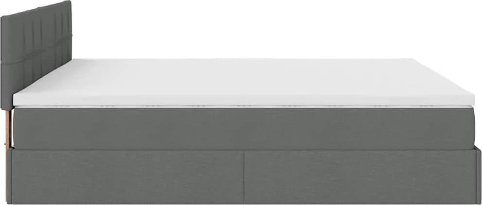 Osmanų lova su čiužiniu Tamsiai pilkas 200x200 cm audinys