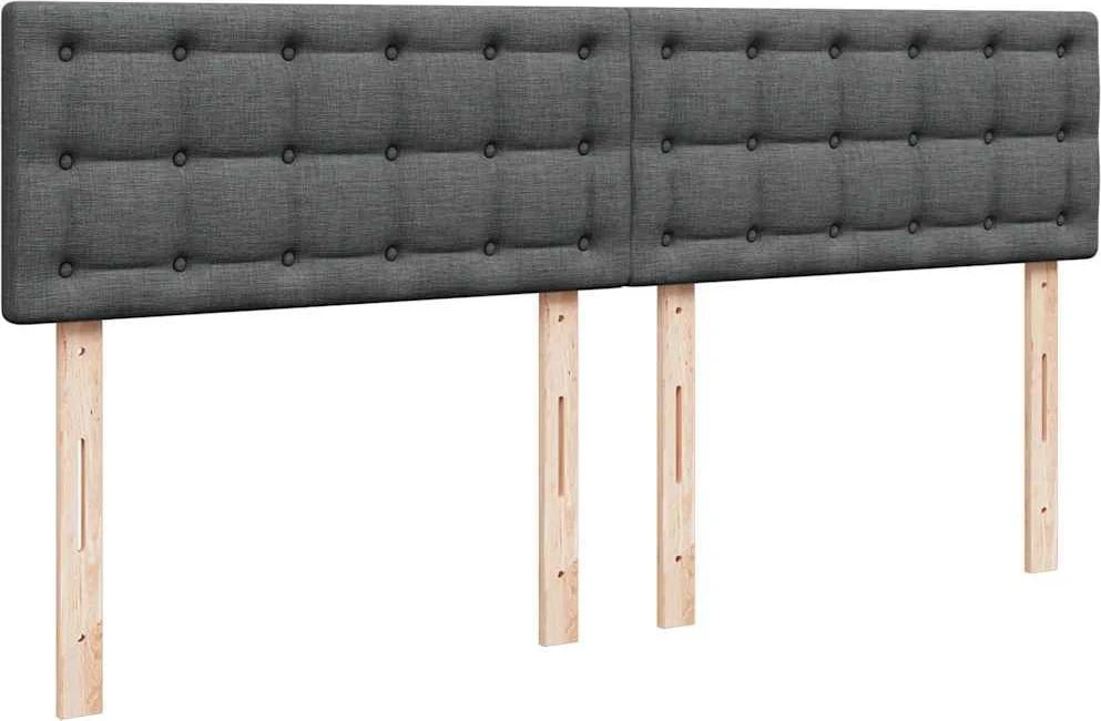 Osmanų lova su čiužiniu Tamsiai pilkas 200x200 cm audinys