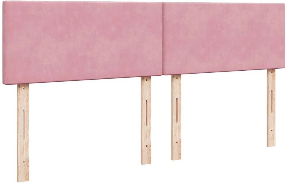Osmanų lova su čiužiniu ir LED Rožinis 160x200cm Velvet