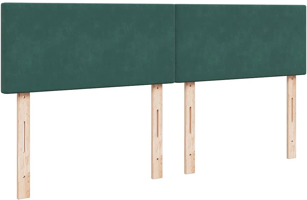 Osmanų lova su čiužiniu ir LED Tamsiai žalia 160x200cm Velvet