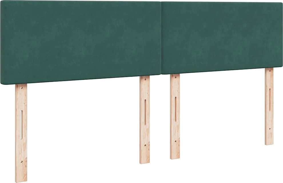 Osmanų lova su čiužiniu ir LED Tamsiai žalia 180x200cm Velvet