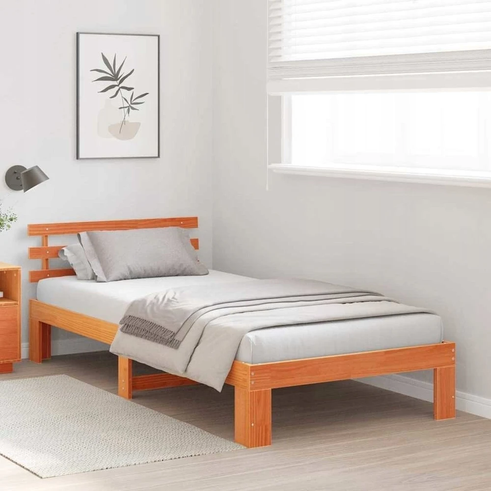 Lova Lovos rėmas Vaško ruda 75 x 190 cm Kietos pušies mediena
