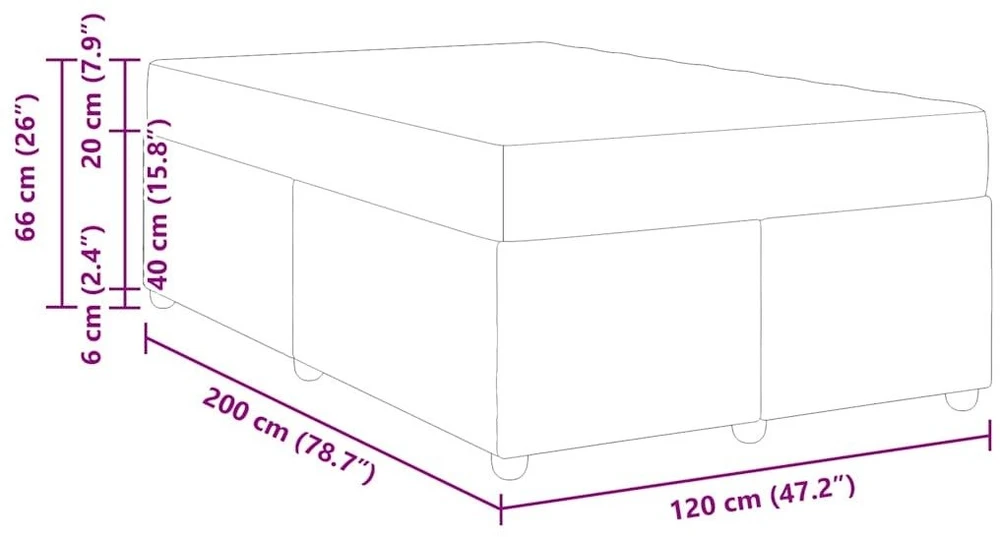 Lova Lovos rėmas su čiužiniu Tamsiai rudas 120 x 200 cm audinys