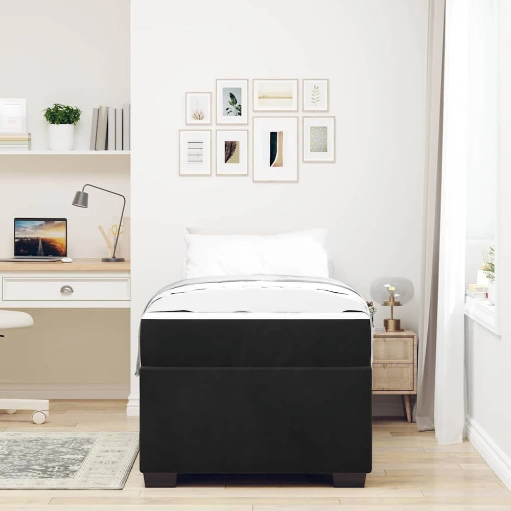 Lova Lovos rėmas su čiužiniu Juoda 100 x 200 cm audinys