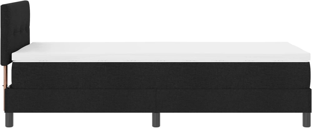 Kiemas lova su LED juostelėmis Juoda 90 x 200 cm audinys