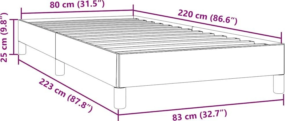 Lova Lovos rėmas be čiužinio Rožinis 80x220 cm aksomas