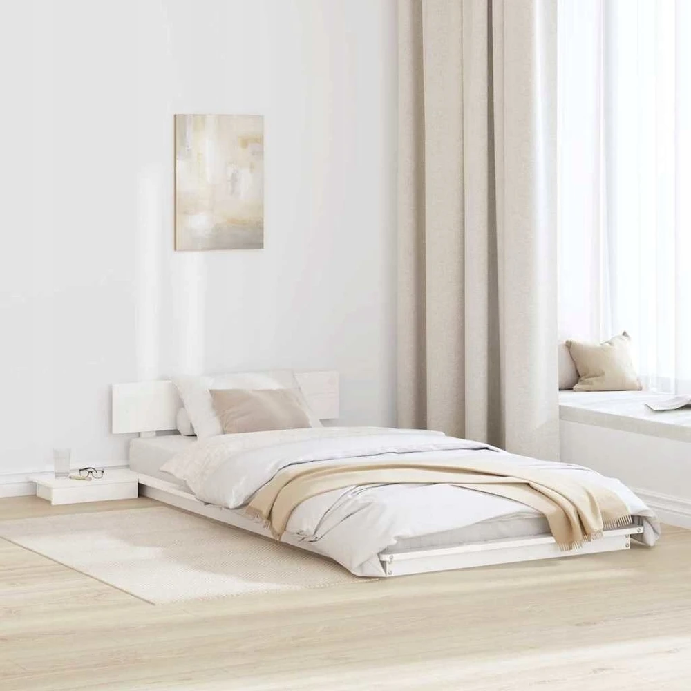 Lovos rėmas Balta 90 x 190 cm Medis