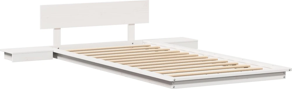 Lovos rėmas su galvūgalio su saugykla Balta 100 x 200 cm Medis