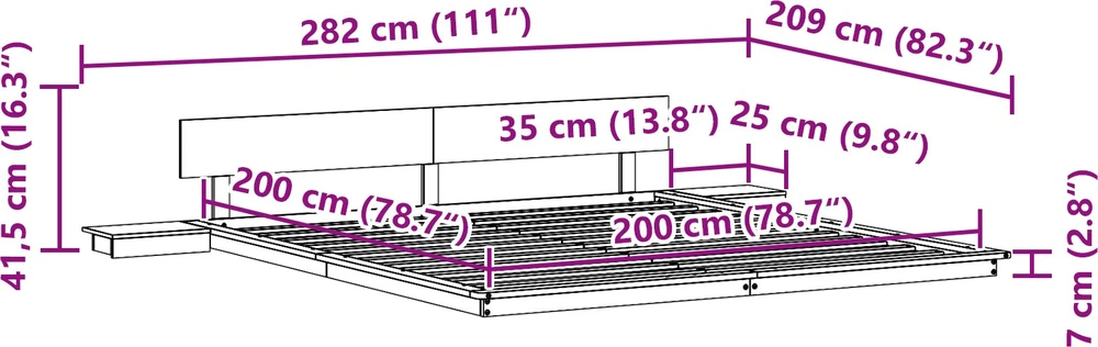 Lovos rėmas Ruda 200 x 200 cm Medis