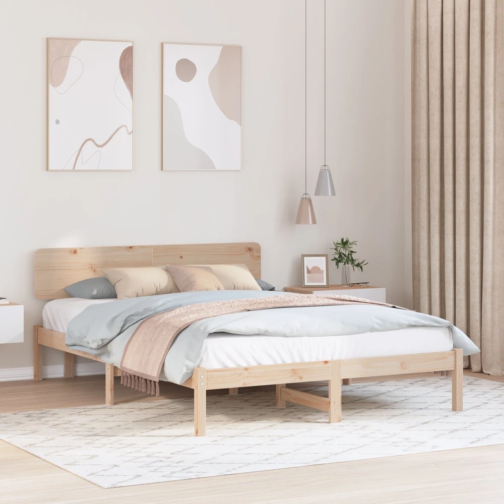 Lovos rėmas Natūrali 140 x 200 cm Kietos pušies mediena