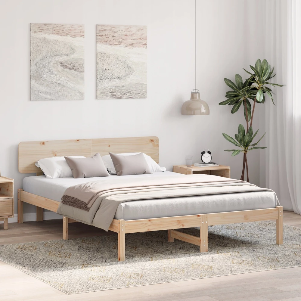 Lovos rėmas Natūrali 140 x 200 cm Kietos pušies mediena