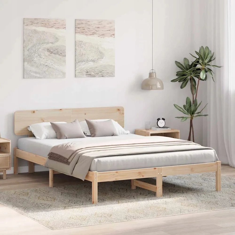 Lovos rėmas Natūrali 150 x 200 cm Kietos pušies mediena
