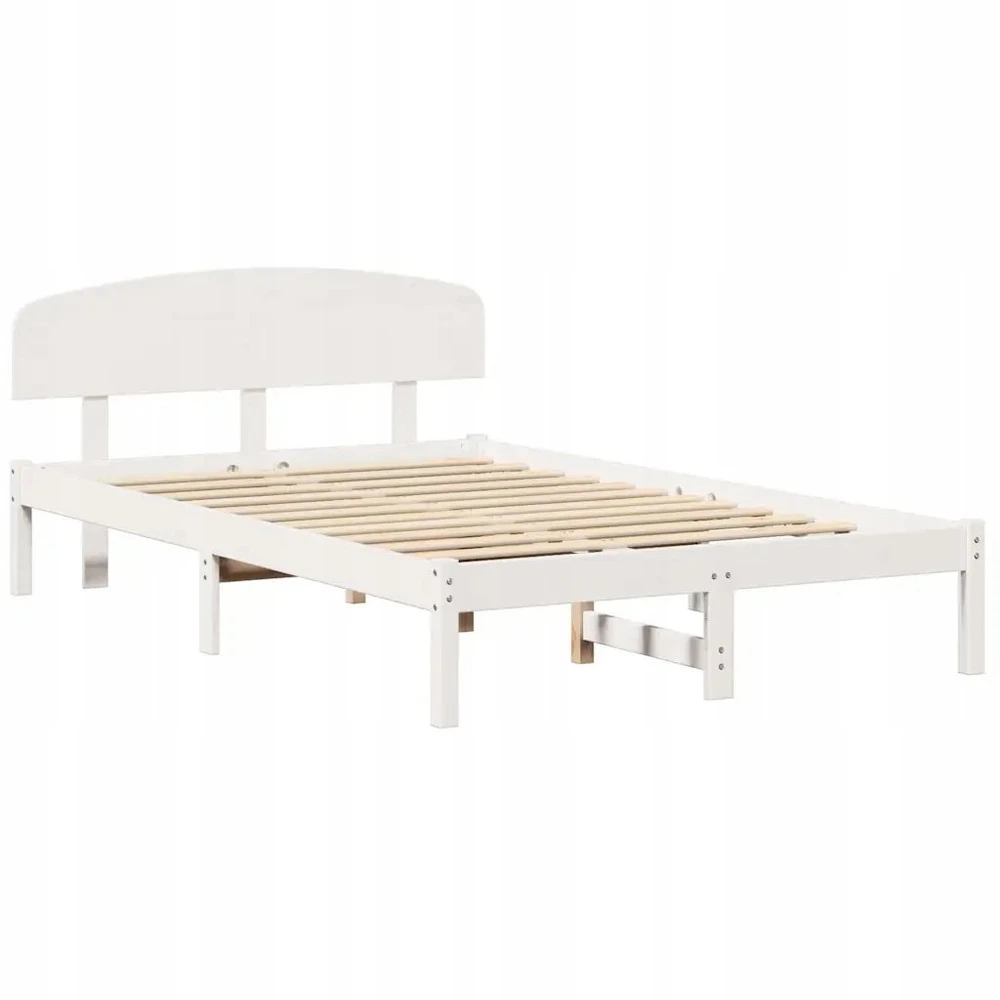 Lovos rėmas Balta 120 x 200 cm Kietos pušies mediena