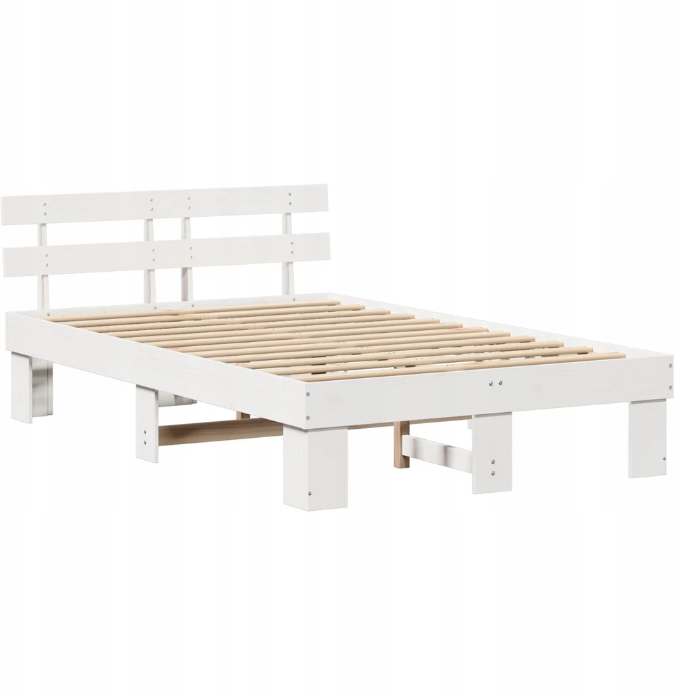 Lovos rėmas Balta 140 x 190 cm Kietos pušies mediena