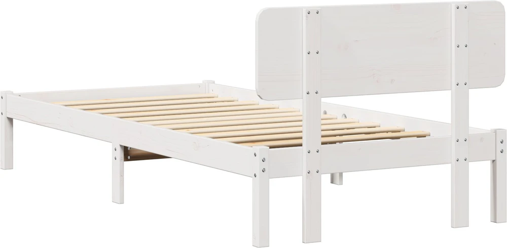 Lovos rėmas Balta 90 x 200 cm Kietos pušies mediena