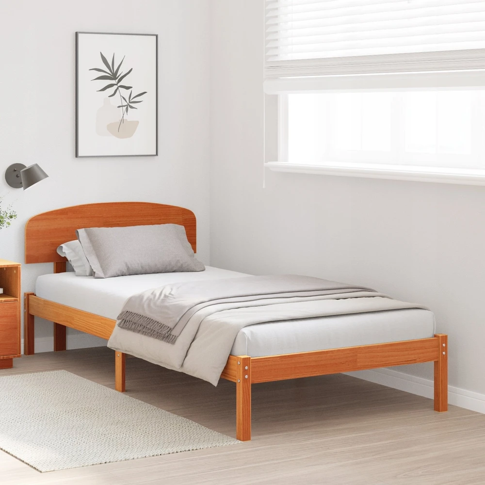 Lovos rėmas Vaško ruda 90 x 190 cm Kietos pušies mediena