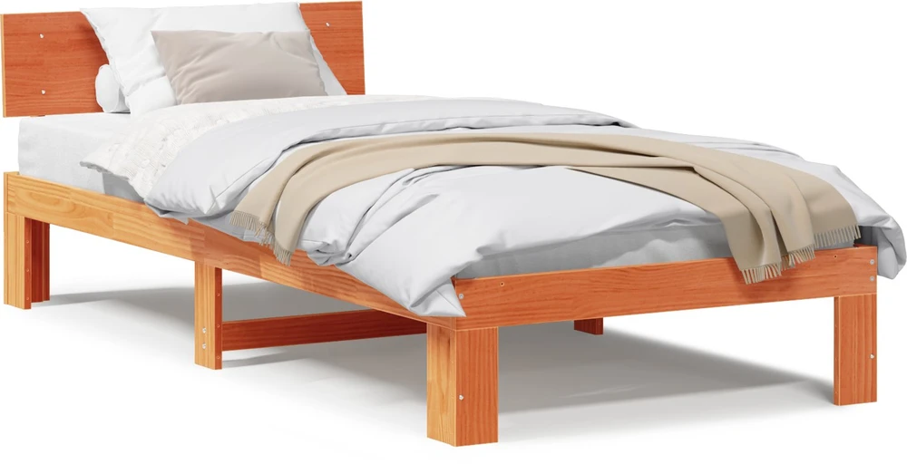 Lovos rėmas Vaško ruda 90 x 190 cm Kietos pušies mediena