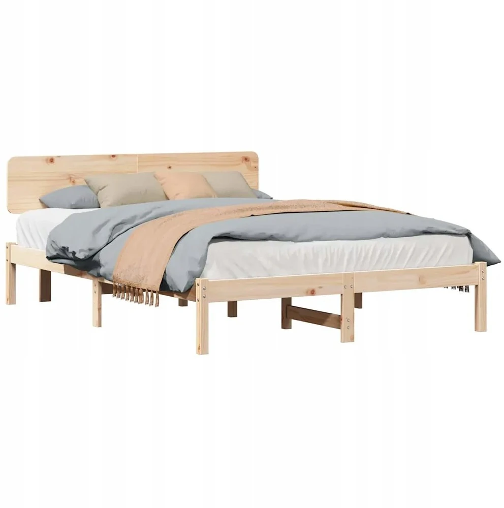 Lovos rėmas Natūrali 200 x 200 cm Kietos pušies mediena