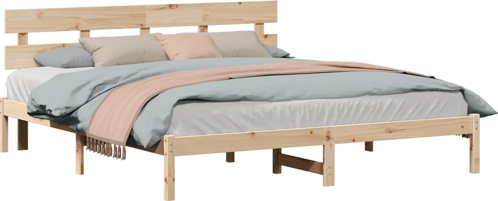 Lovos rėmas Ruda 200 x 200 cm Pušies medienos masyvas
