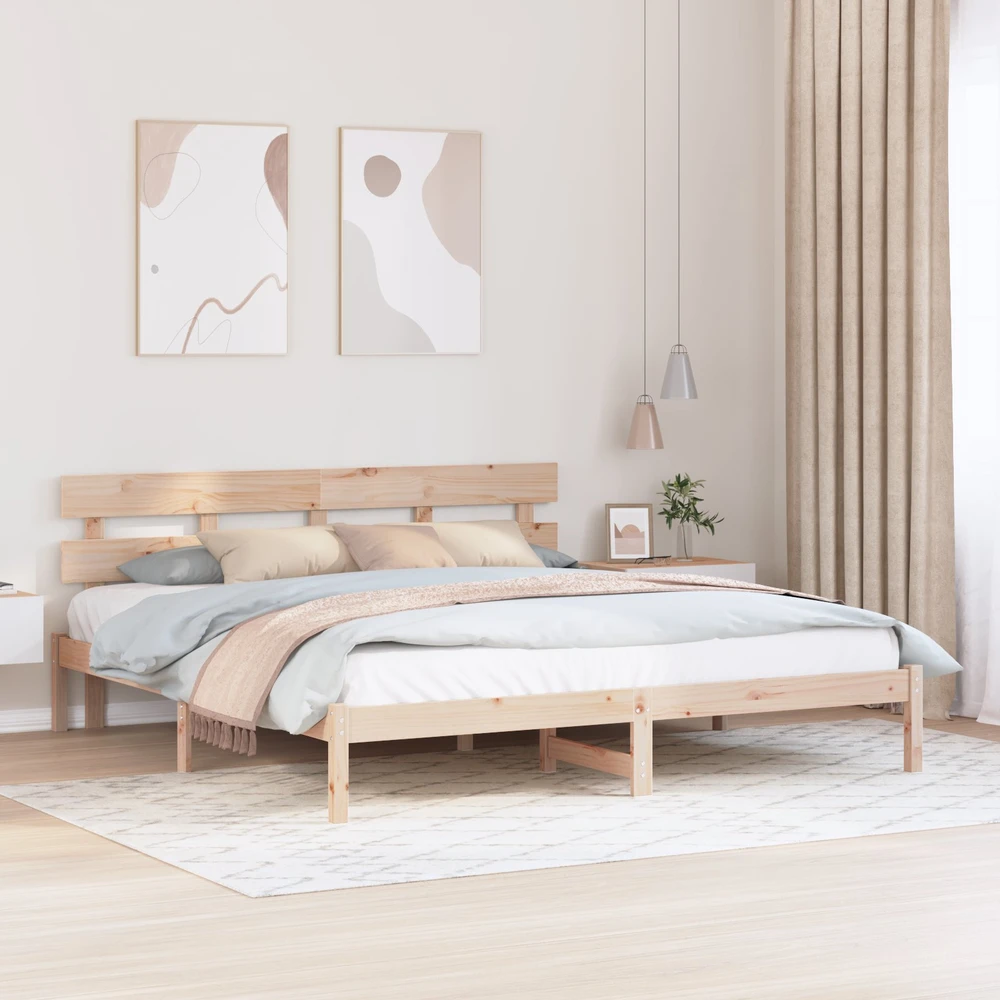 Lovos rėmas Ruda 200 x 200 cm Pušies medienos masyvas