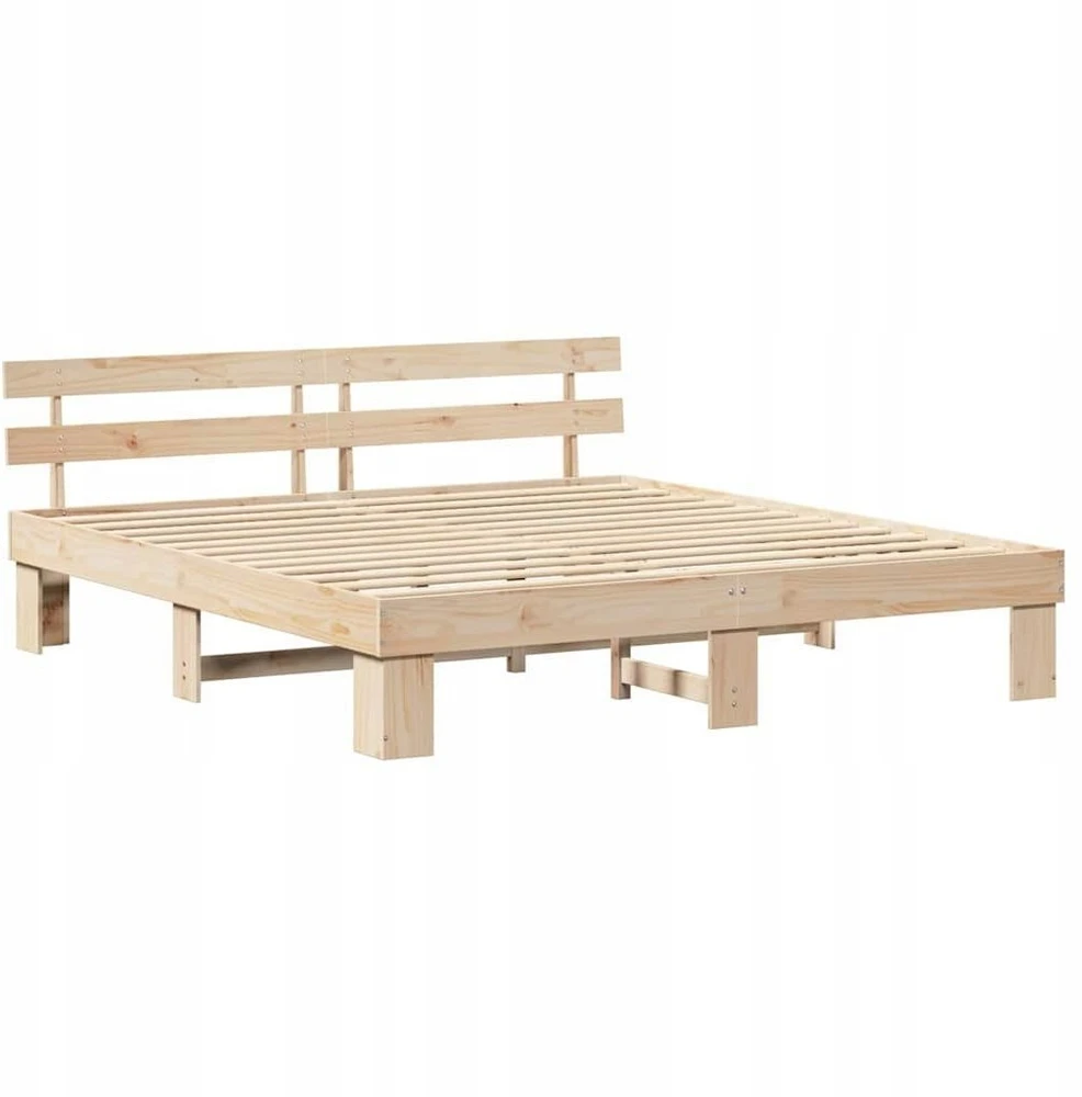 Lovos rėmas Natūrali 200 x 200 cm Kietos pušies mediena