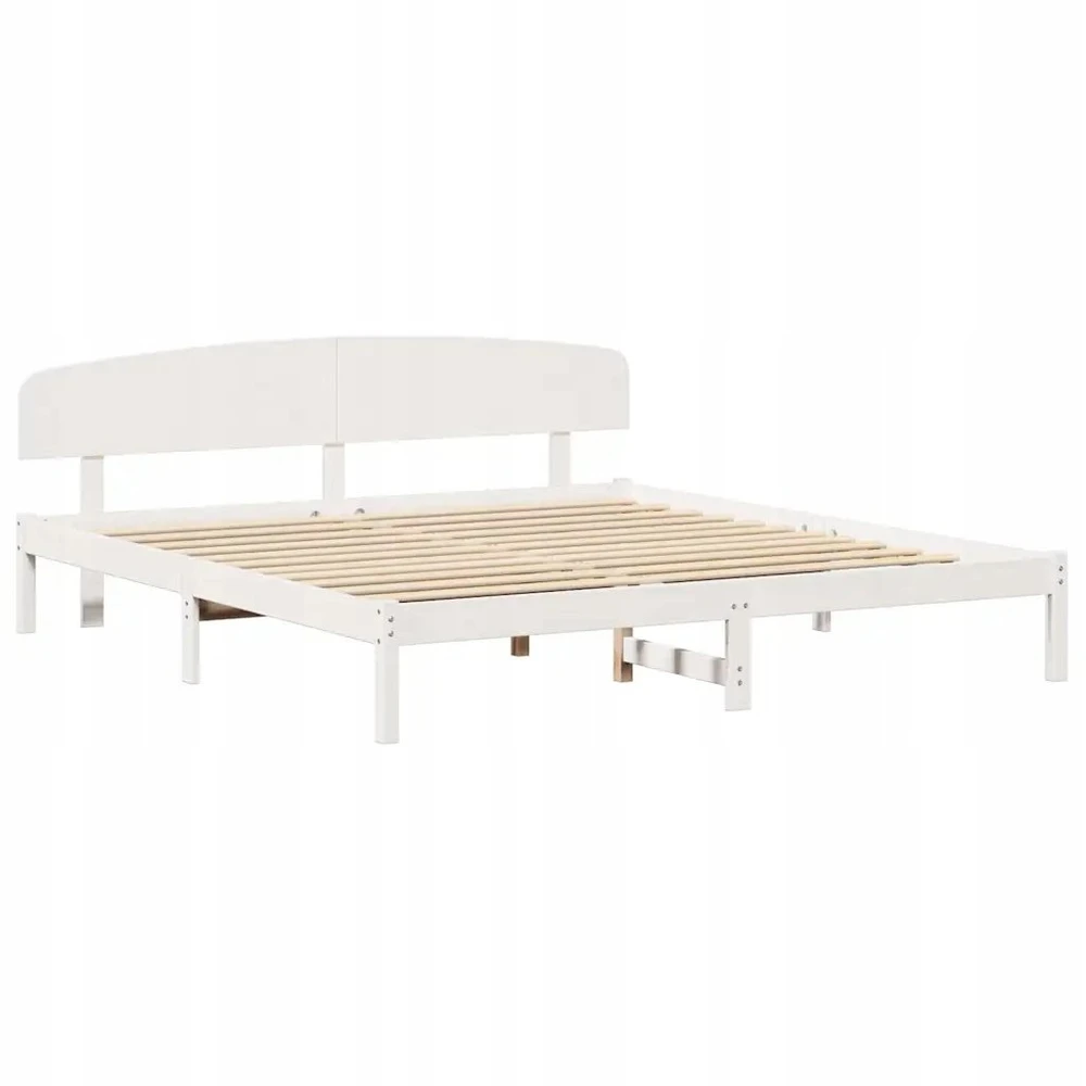 Lovos rėmas Balta 180 x 200 cm Kietos pušies mediena