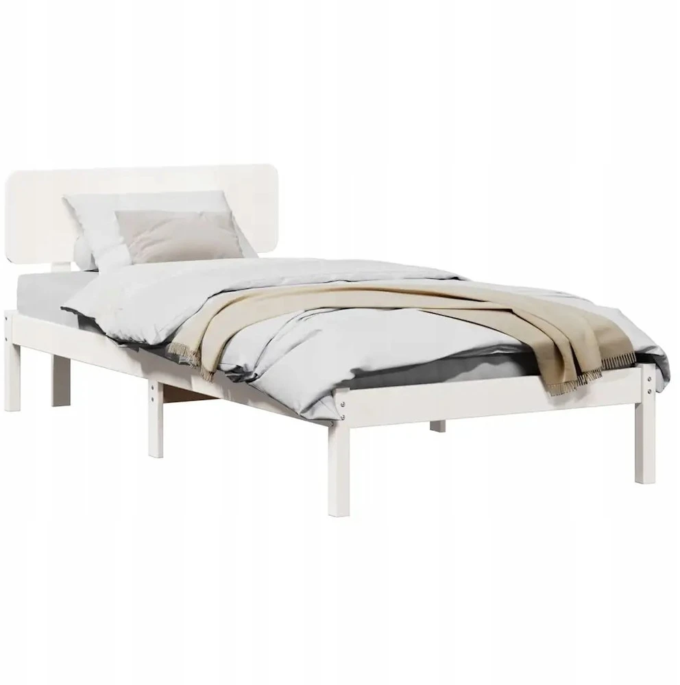 Lova Lovos rėmas Balta 75 x 190 cm Kietos pušies mediena