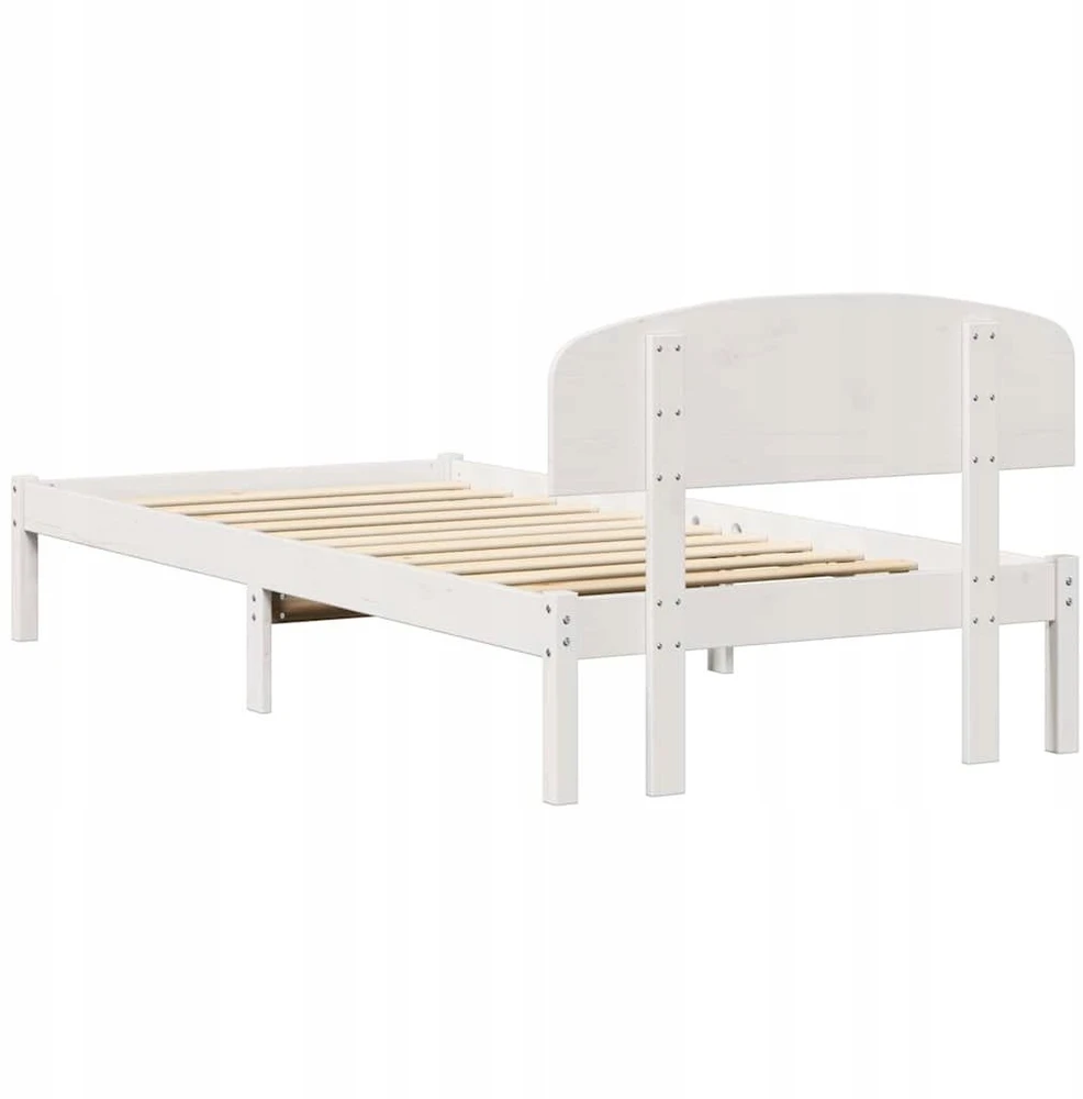 Lovos rėmas Balta 90 x 200 cm Kietos pušies mediena