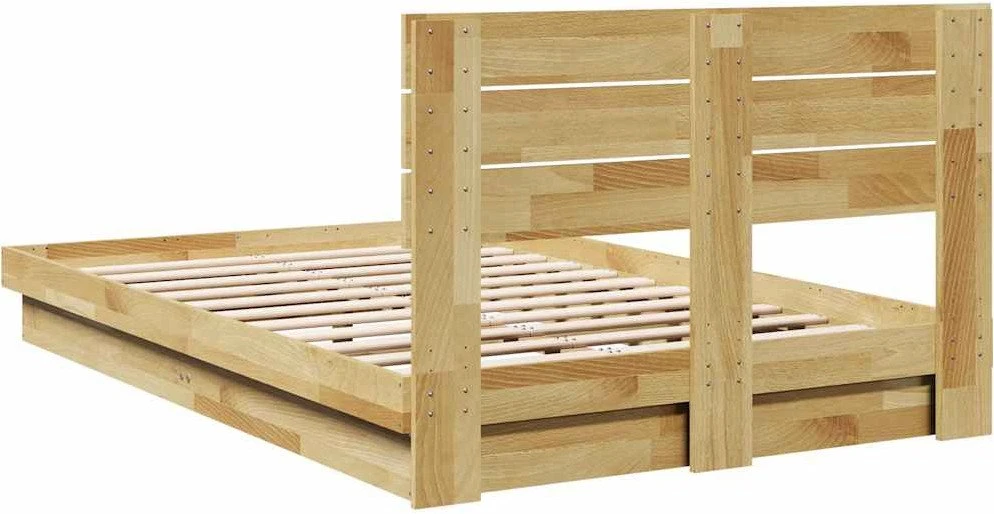 lovos rėmas su galvūgaliu be čiužinio 120x200 cm ąžuolo masyvo
