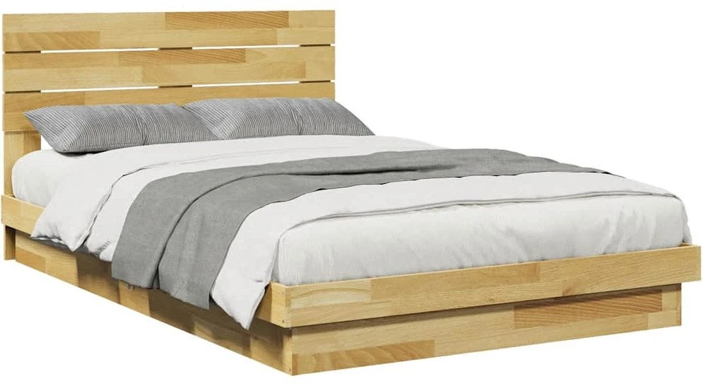 lovos rėmas su galvūgaliu be čiužinio 120x200 cm ąžuolo masyvo