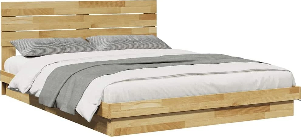 lovos rėmas su galvūgaliu be čiužinio 150x200 cm ąžuolo masyvo