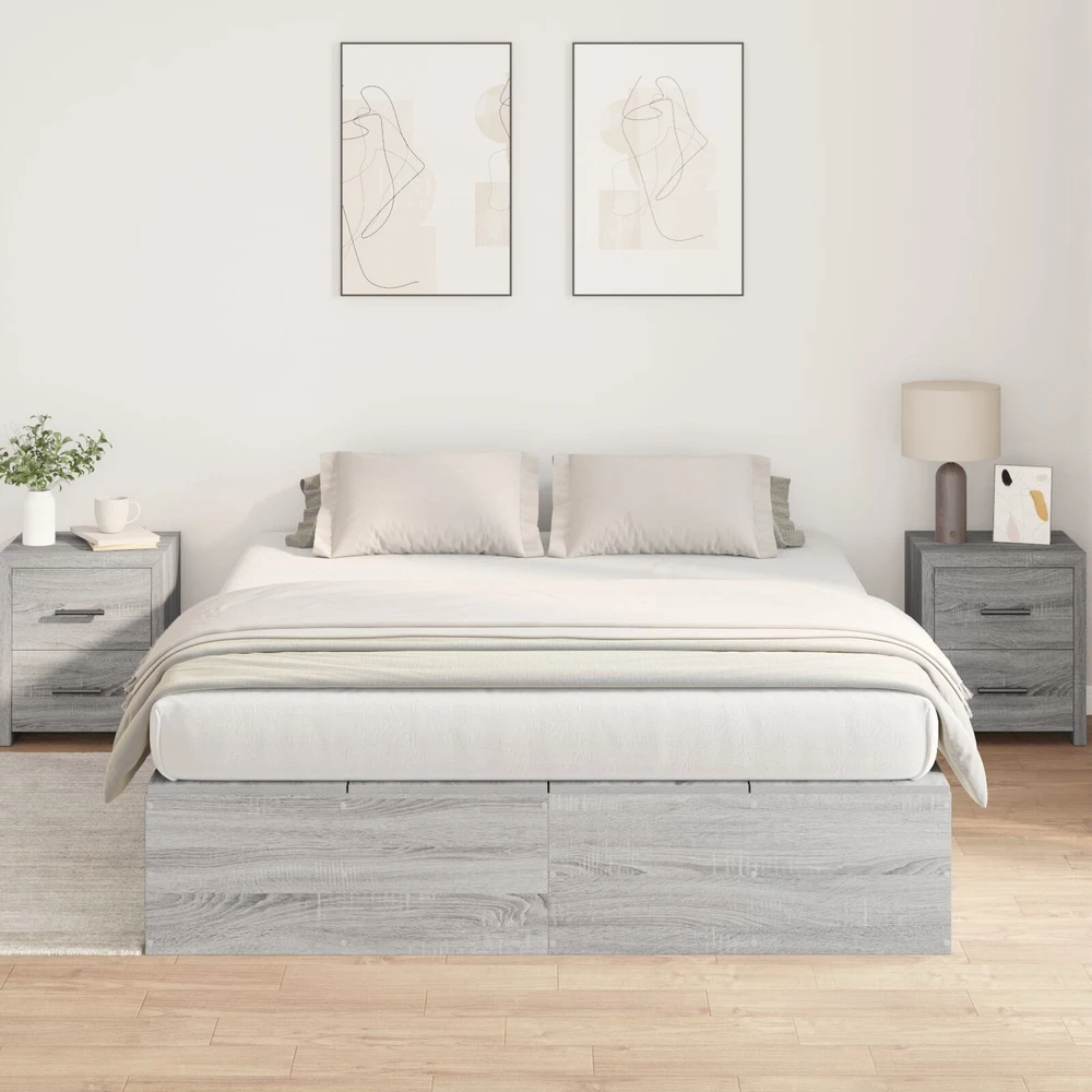 Lova su daiktų laikymo vieta Pilkas Sonoma 150 x 200 cm