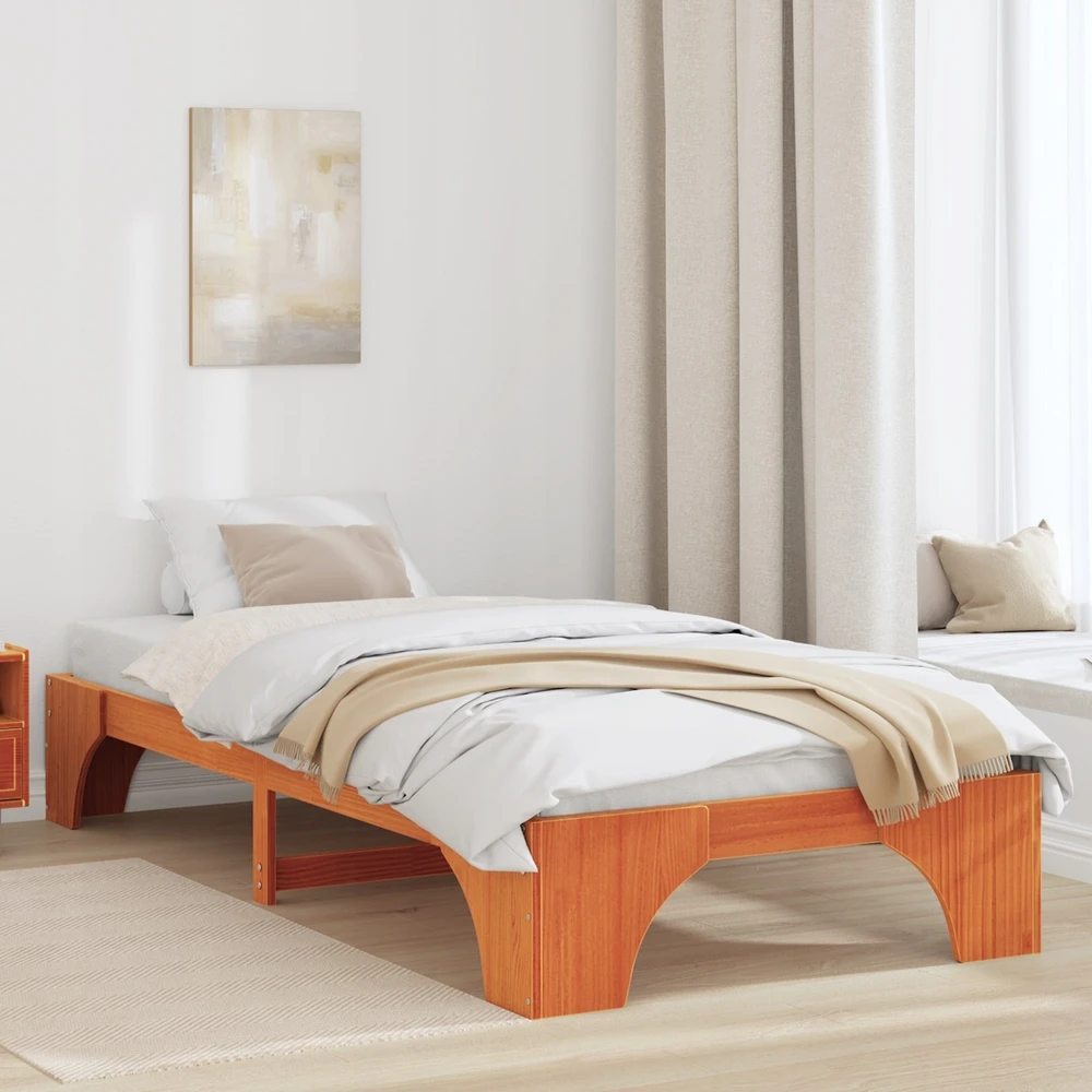 Lova Lovos rėmas Vaško ruda 75 x 190 cm Kietos pušies mediena