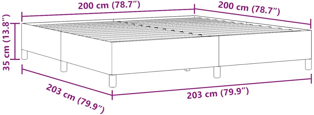 Kiemas lova Mėlyna 200 x 200 cm Kordūrinis audinys