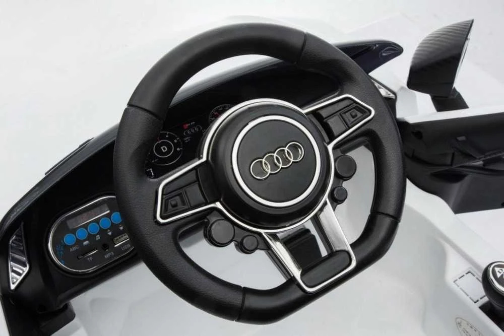 Ramiz Audi R8 na akumulator vaikams Baltas + Pilot + EVA + Wolny Start + MP3 LED